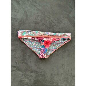 Maaji Floral Print Bikini Bottoms - Pink & Teal